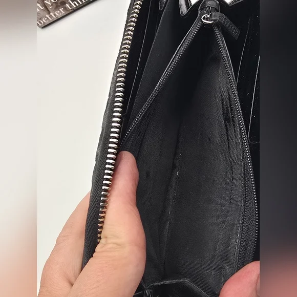 Gucci Guccissima Black GG Logo Coated Canvas Long Wallet - Picture 12 of 16